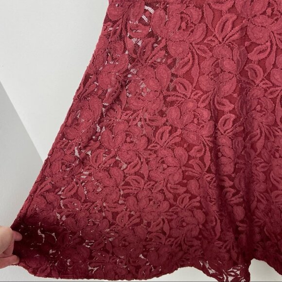 Free People Burgundy Red Miles of Lace‎ Dress Size XS Sleeveless Mini Boho Mini - Picture 11 of 15